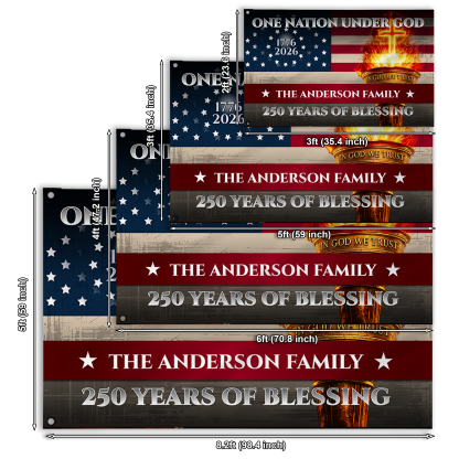 Personalized One Nation Under God Torch House Flag