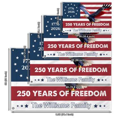 Personalized 250 Years of Freedom Eagle House Flag