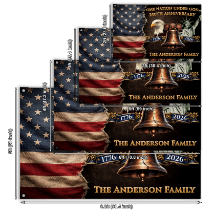 Personalized One Nation Under God 250th Anniversary House Flag