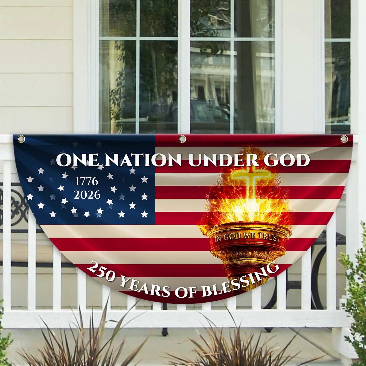 One Nation Under God 250 Years of Blessing Fan Flag