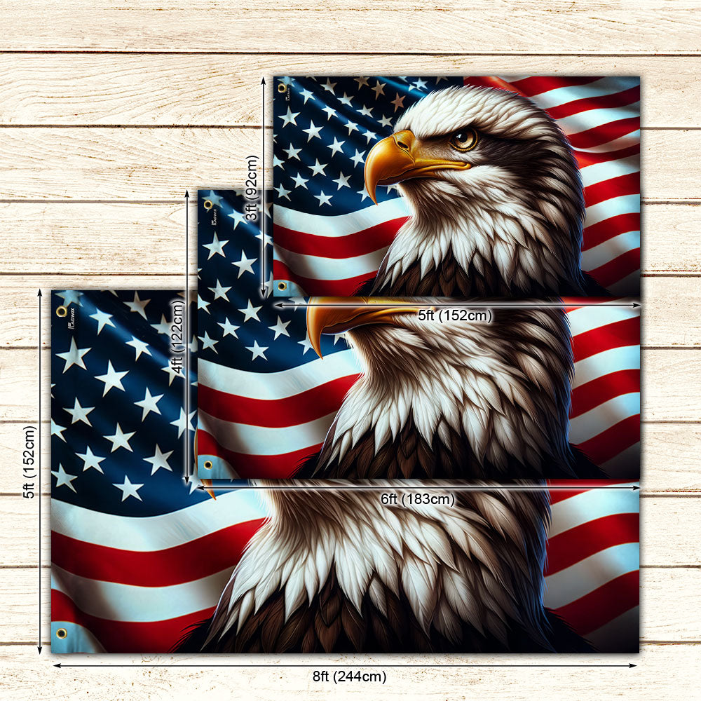 American Flag, Patriotic Eagle American Grommet Flag