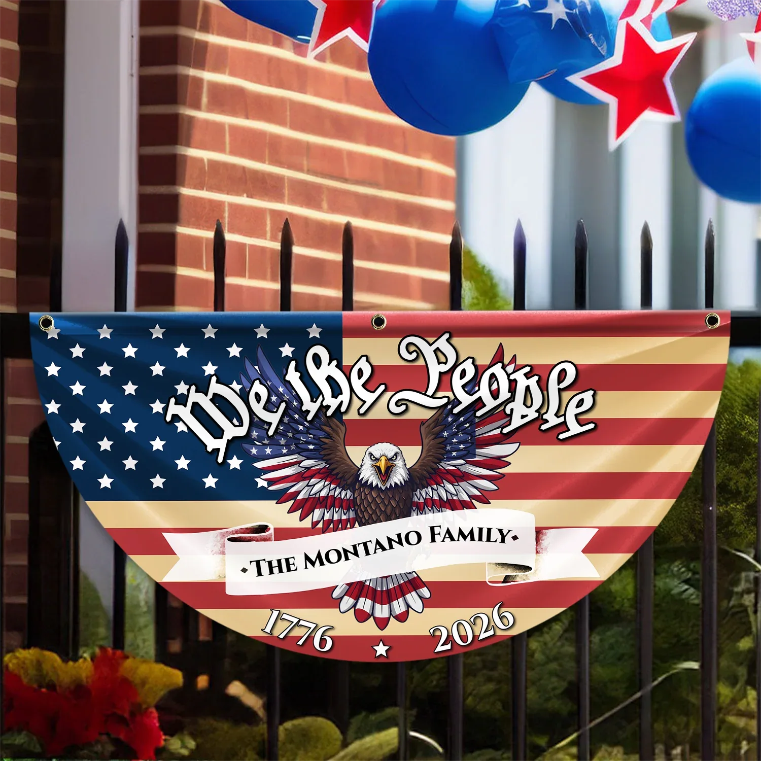 Personalized We The People Eagle Patriotic Fan Flag