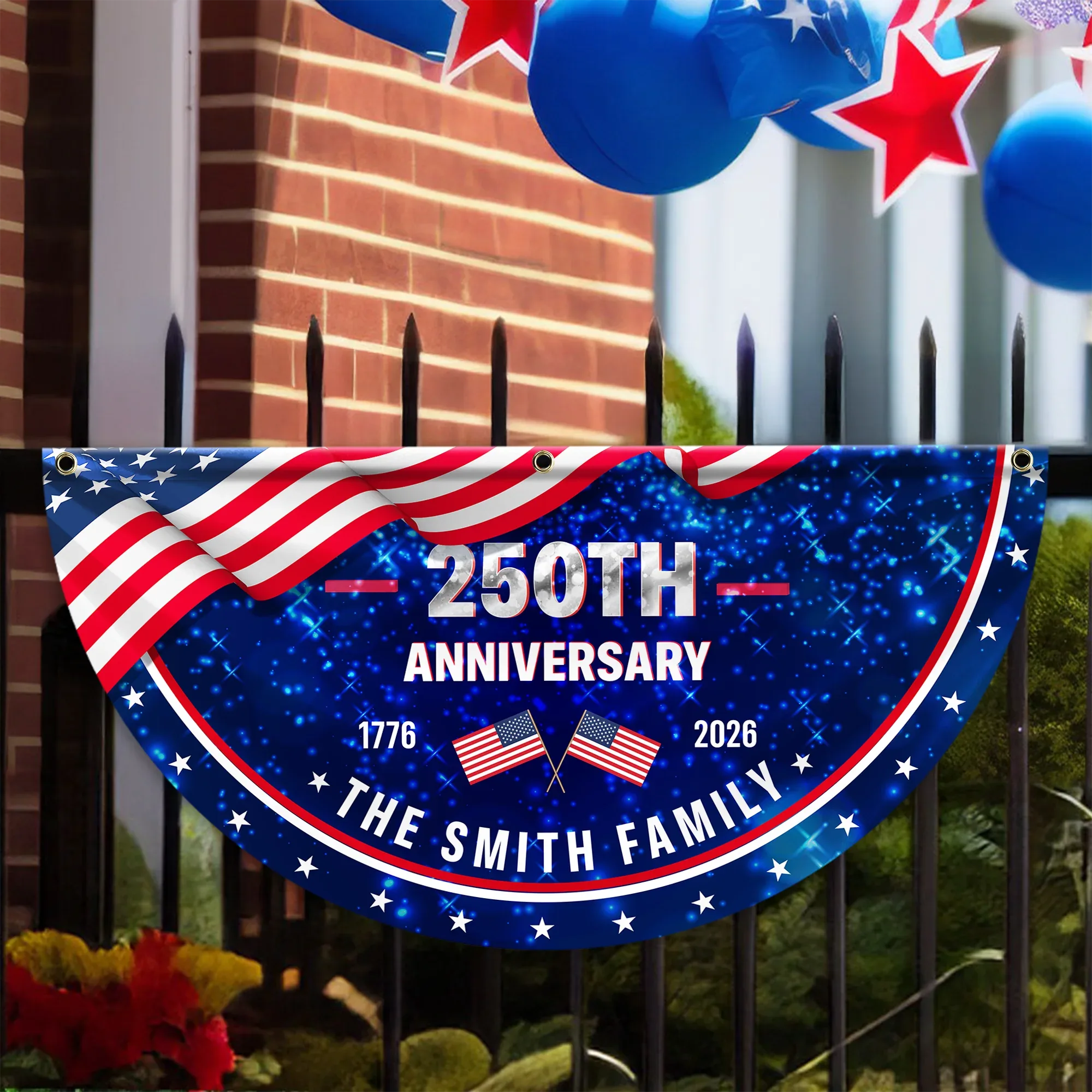 Personalized American Pride 250th Anniversary Fan Flag