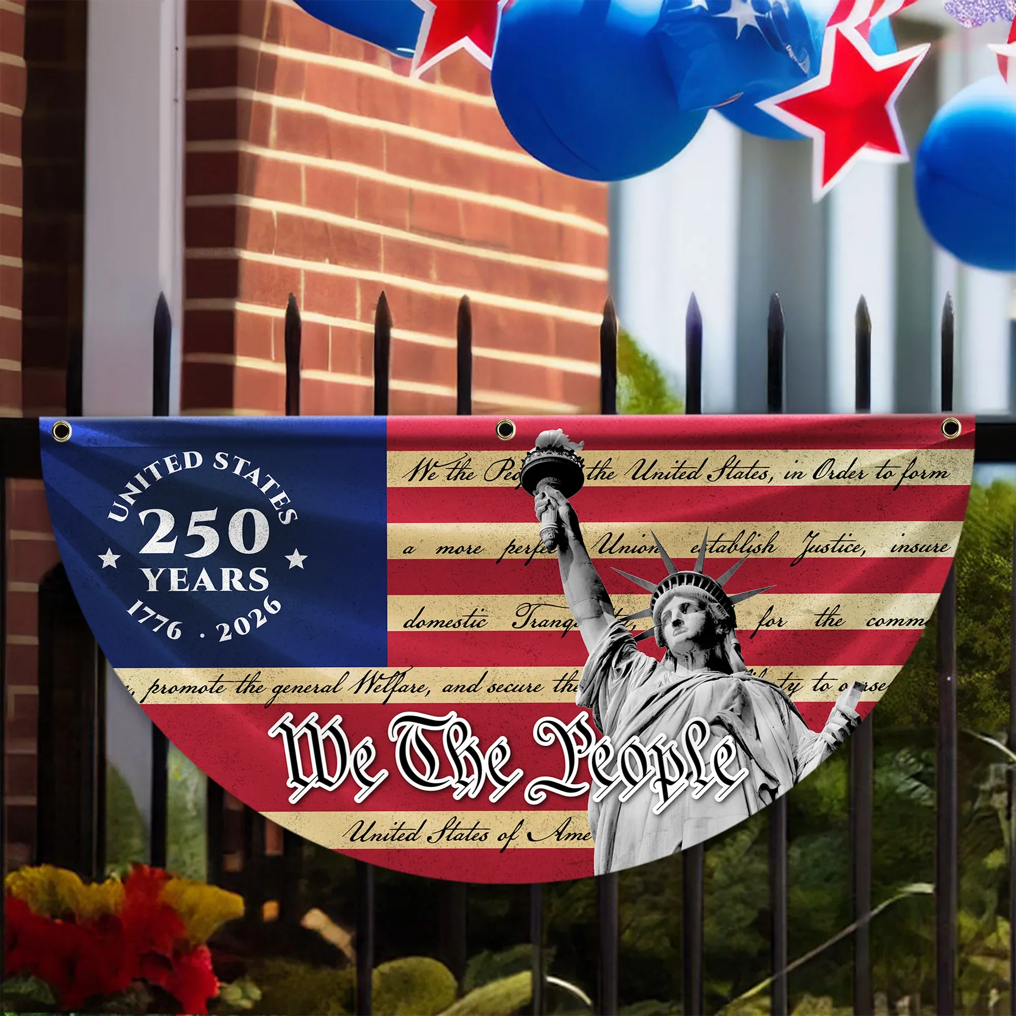 We The People USA Constitution 250th Anniversary Fan Flag