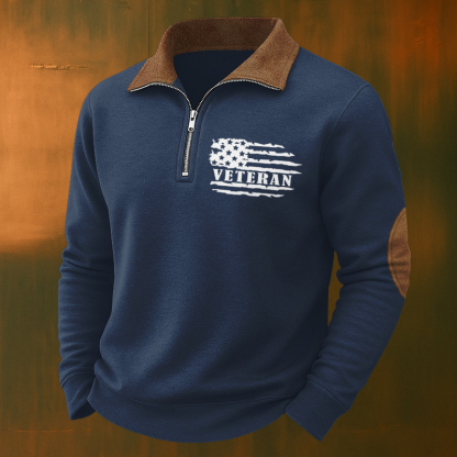 Men's Veteran Casual Zipper Sweatshirt