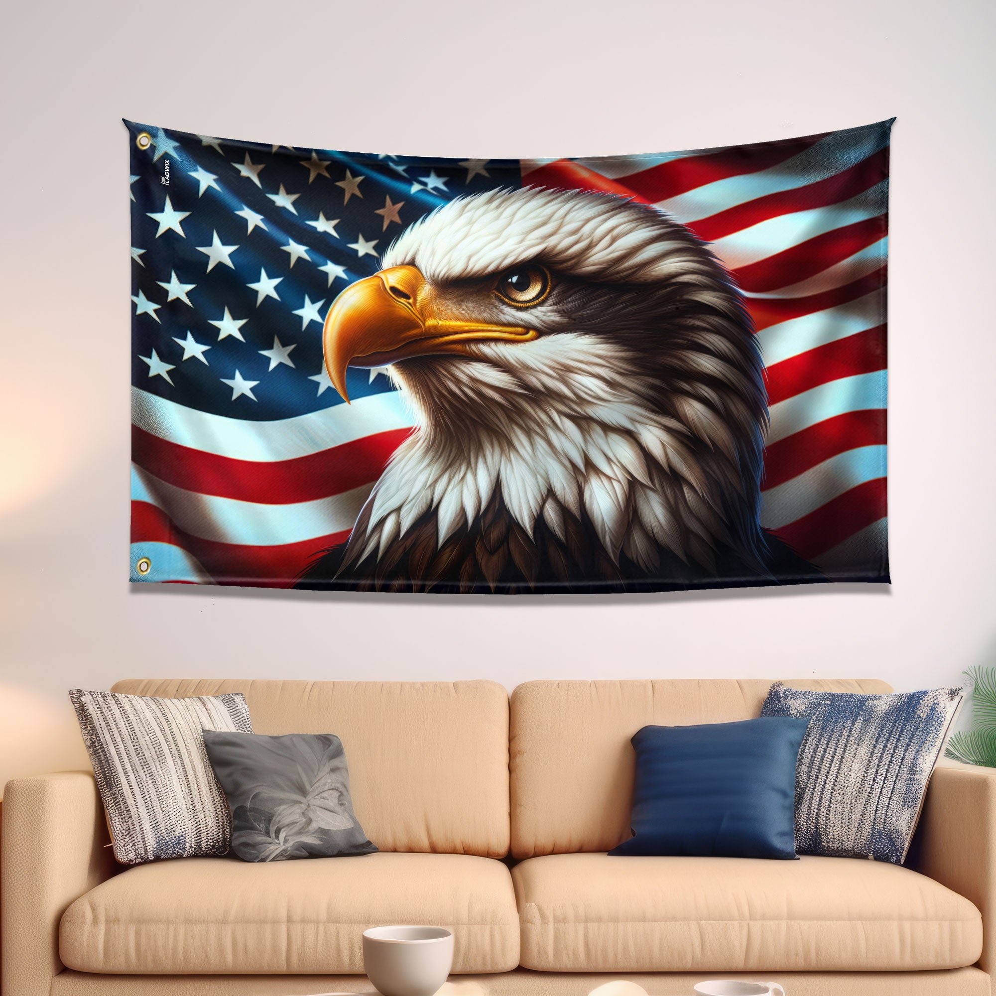 American Flag, Patriotic Eagle American Grommet Flag