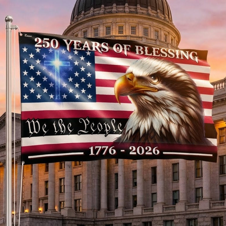 Patriotic 250 Years of Blessing, We The People 1776 2026 American Flag