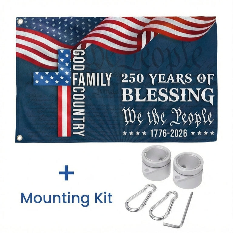 We The People American Flag, 250 Years Blessing 1776 2026 Grommet Flag