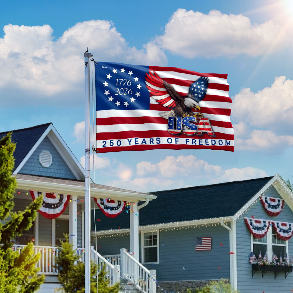 250 Years of Freedom American Patriot Flag, Betsy Ross 1776 2026 Flag