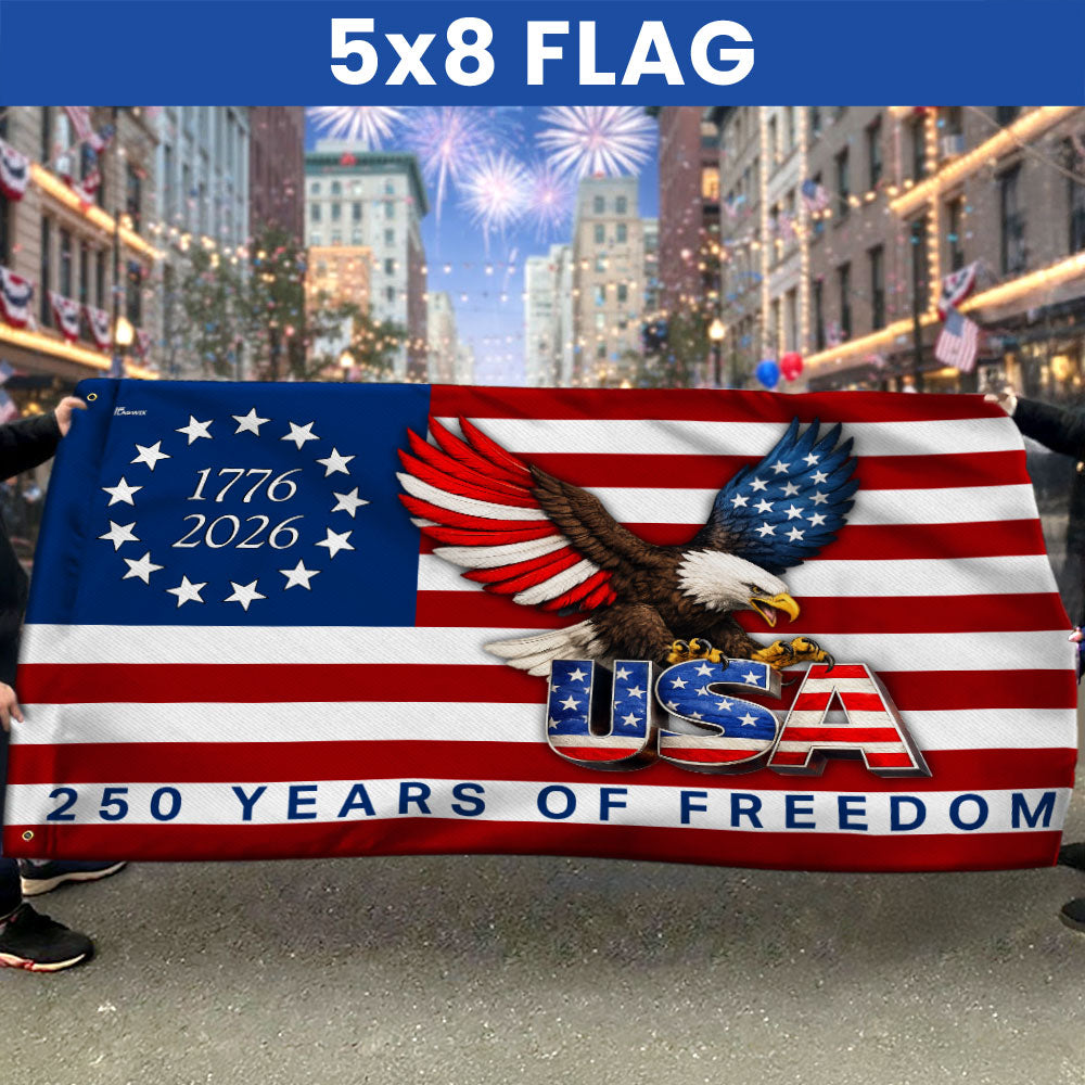 250 Years of Freedom American Patriot Flag, Betsy Ross 1776 2026 Flag