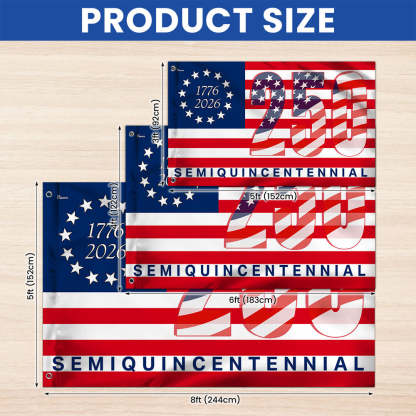 America 250th Anniversary United States Semiquincentennial 1776 2026 Patriotic Grommet Flag