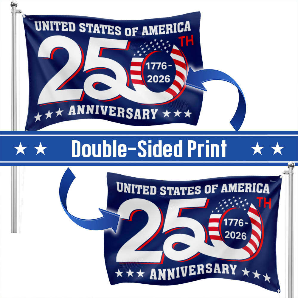Patriotic 250th Anniversary 1776 2026 United States of America Semiquincentennial Grommet Flag