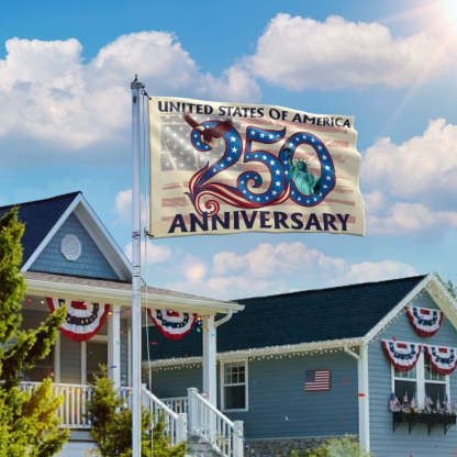 Patriotic 250th Anniversary Grommet Flag 1776 2026 United States of America Semiquincentennial
