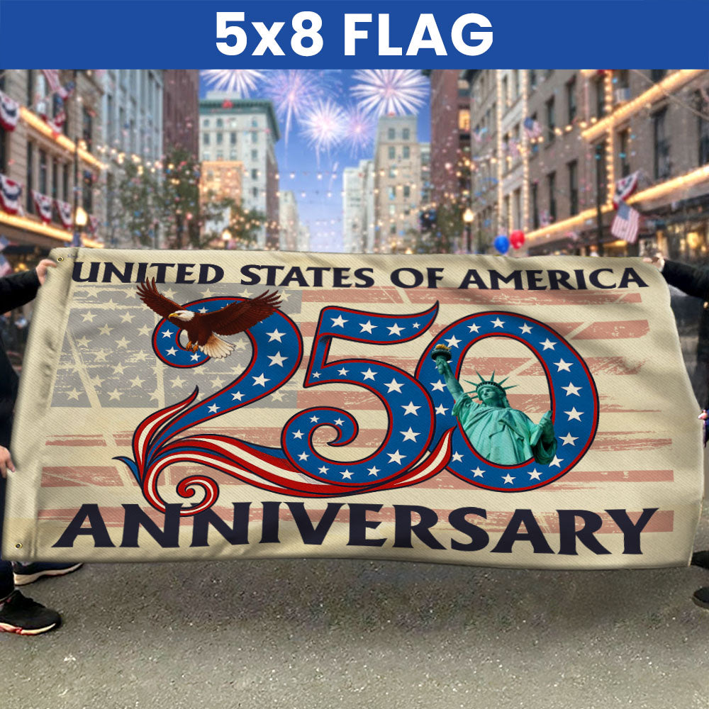 Patriotic 250th Anniversary Grommet Flag 1776 2026 United States of America Semiquincentennial
