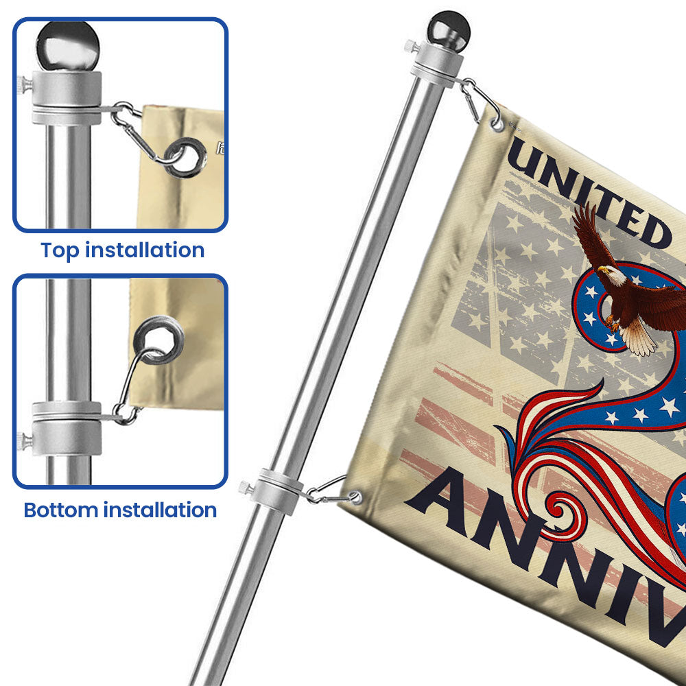 Patriotic 250th Anniversary Grommet Flag 1776 2026 United States of America Semiquincentennial