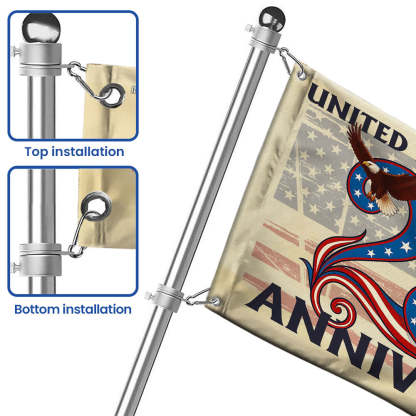 Patriotic 250th Anniversary Grommet Flag 1776 2026 United States of America Semiquincentennial