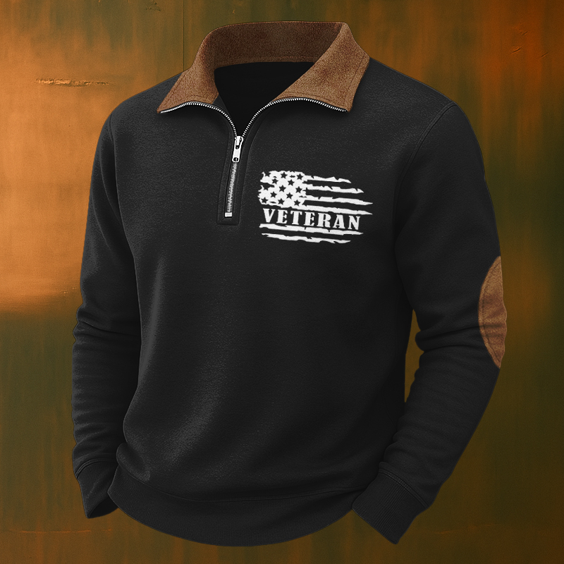 Men's Veteran Casual Zipper Sweatshirt