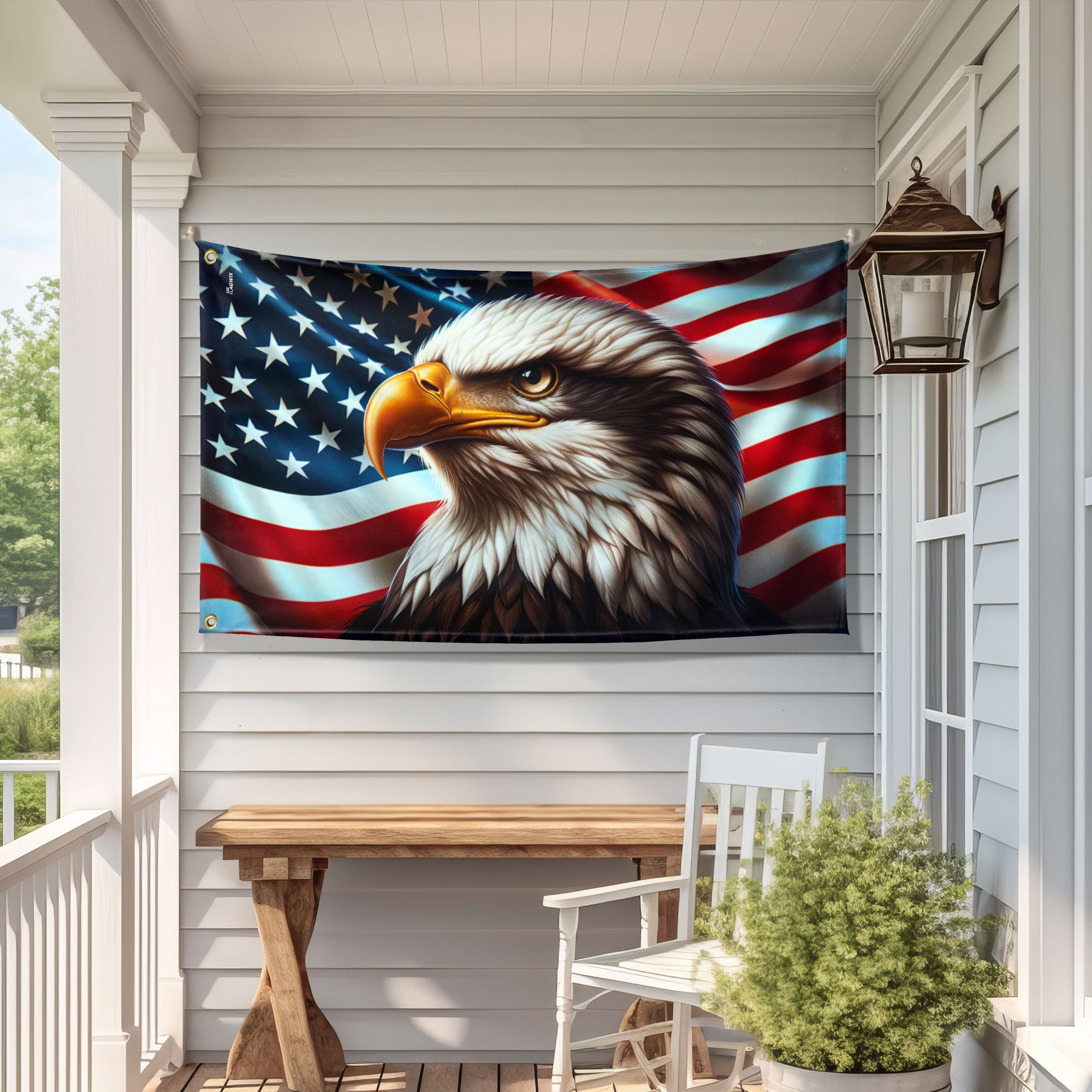 American Flag, Patriotic Eagle American Grommet Flag