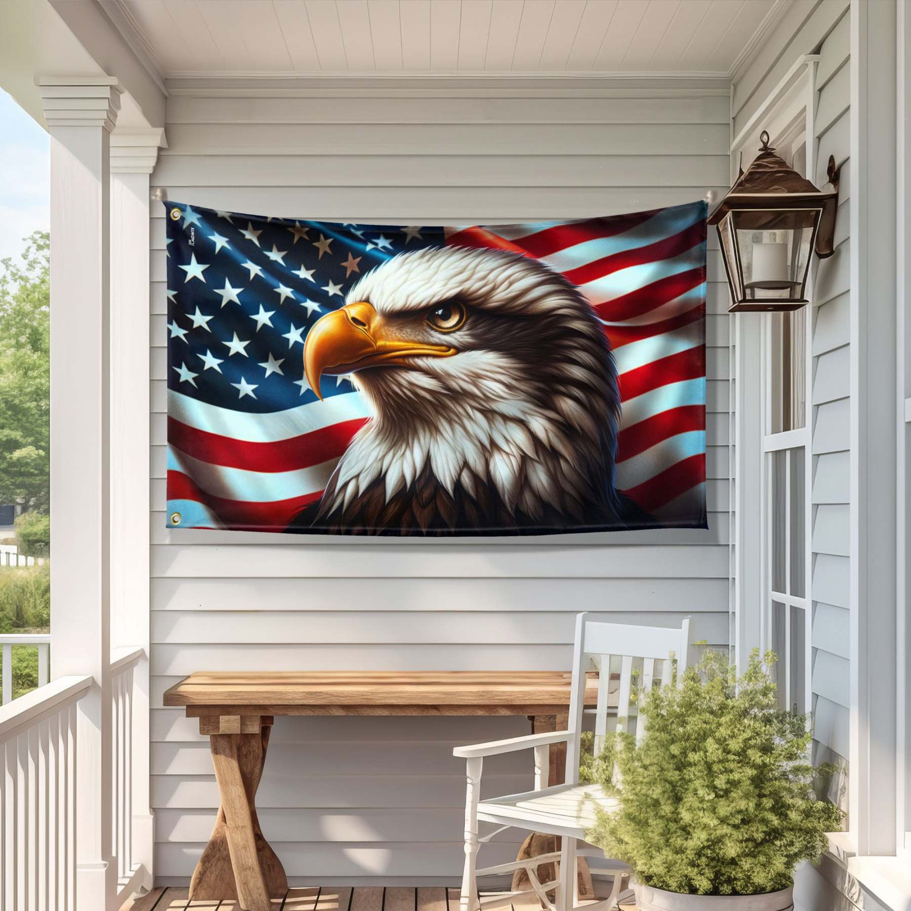 American Flag, Patriotic Eagle American Grommet Flag