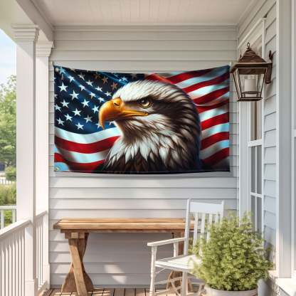 American Flag, Patriotic Eagle American Grommet Flag