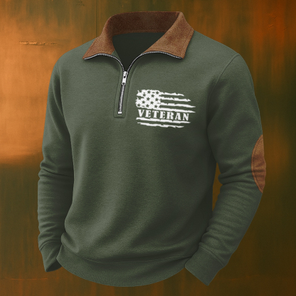 Men's Veteran Casual Zipper Sweatshirt