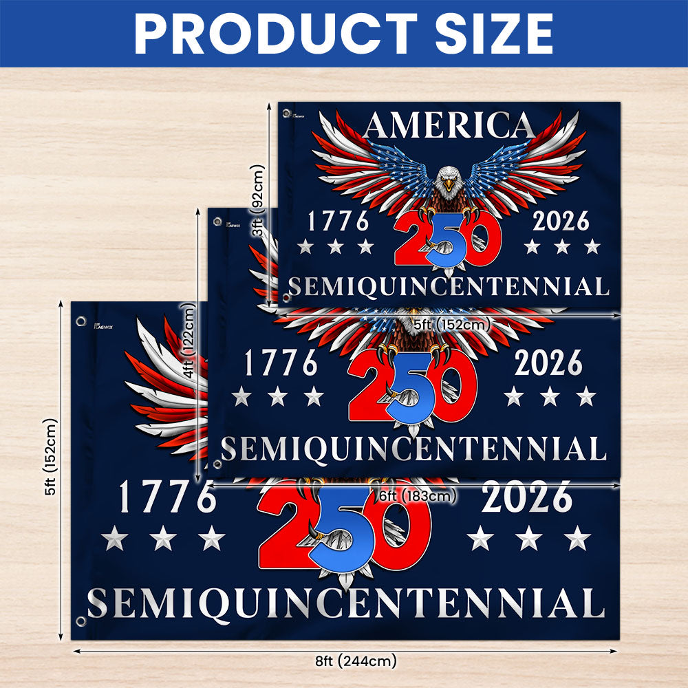 Flagwix American Flag - America 250th Anniversary Semiquincentennial Eagle Grommet Flag