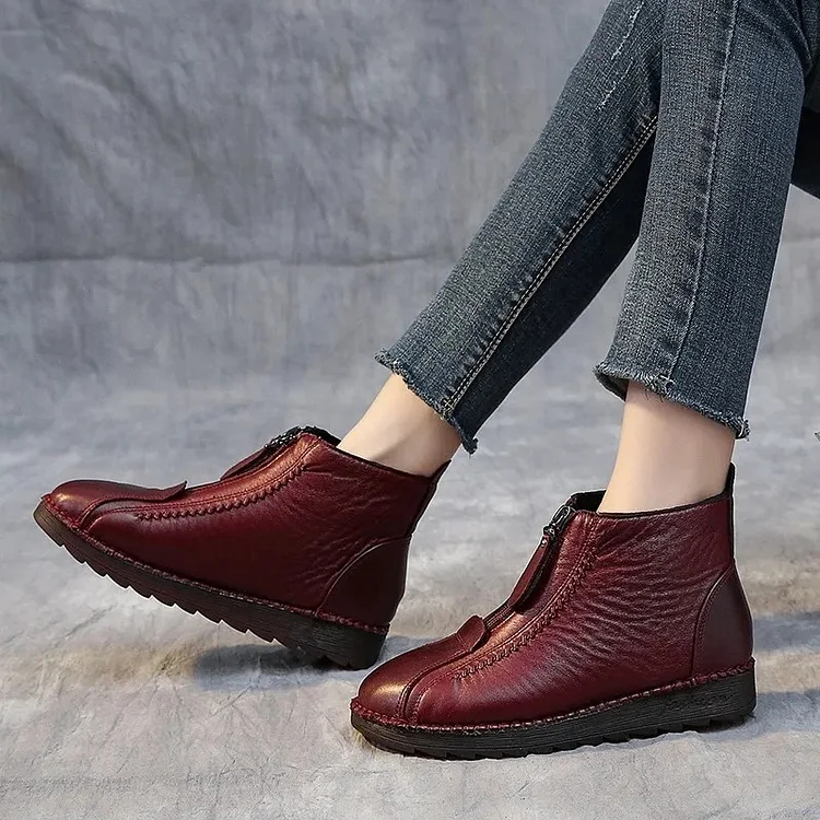 HOT🔥Last Day Promotion 50% OFF - Women's Genuine Leather Non-Slip Ankle Boots