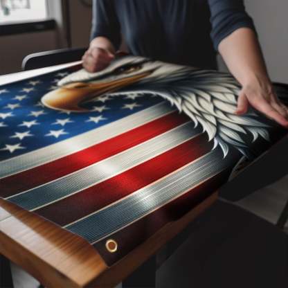 Patriotic Eagle American Grommet Flag