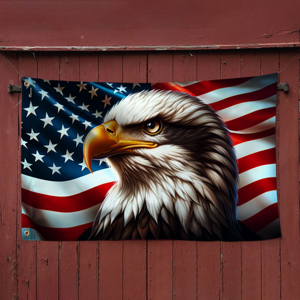American Flag, Patriotic Eagle American Grommet Flag