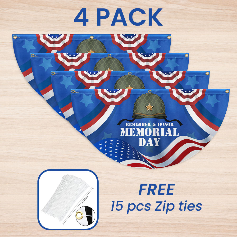 Veterans Day Memorial Day American Non Pleated Fan Flag
