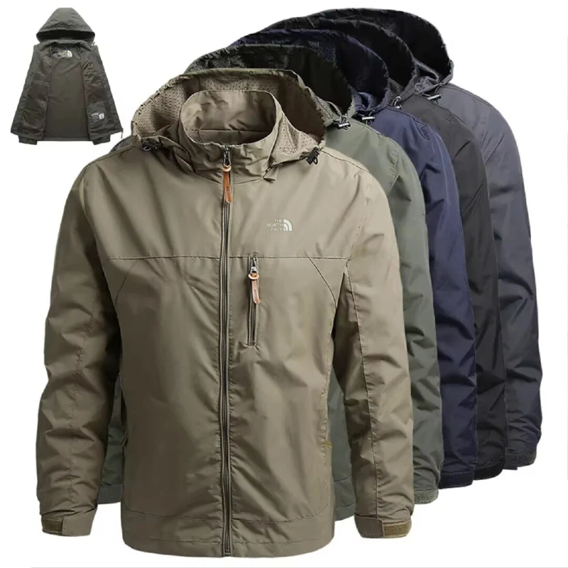 Thqdfe Norqdfth Faqdfce Men Waterproof Jackets Casual Hooded Windbreaker Field Camping Fishing Coat Outerwear Baseball Hiking Jacket Man Clothing
