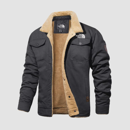 Men's Sherpa Trucker Jacket with 5 Pockets
