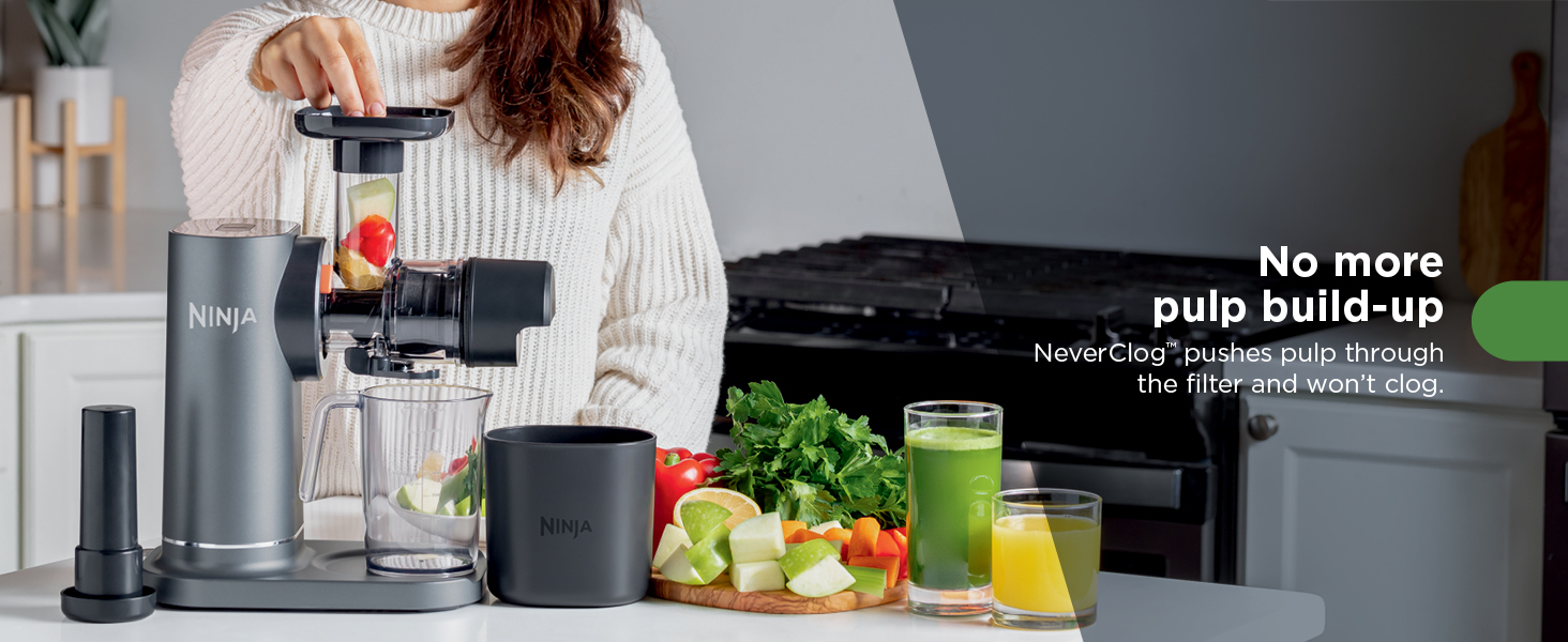 No more pulp build-up NeverClog pushes pulp through the filter and won&rsquo;t clog