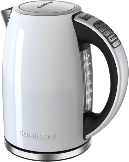 Cuisinart PerfecTemp 1.7-Liter Electric Kettle, Cordless Electric Tea Kettle, 1500W for Fast Heat-Up, 6 Preset Temperatures, 30-Minute Keep Warm, Stay Cool Nonslip Handle, CPK-17P1