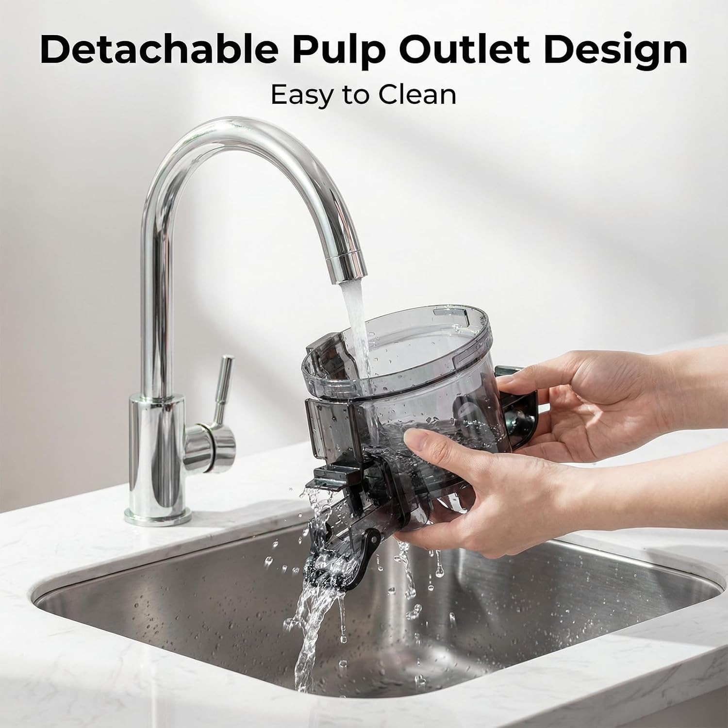 Juicer Machines, 3-in-1 Cold Press Juicer with 6.5" Extra Large Chute, 100oz Large Capacity, AC Motor, Makes Juice, Nut Milk & Sorbet, Bright White