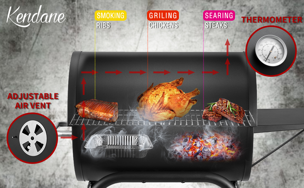 Kendane Charcoal Grill and smoke grill