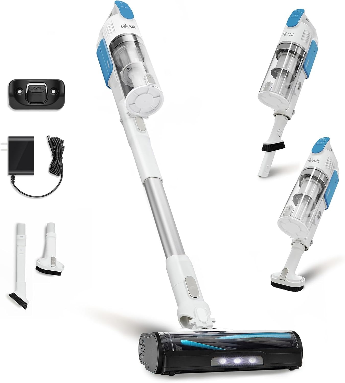 LEVOIT Cordless Vacuum Cleaner, Stick Vac with Tangle-Resistant Design, Up to 50 Minutes, Powerful Suction, Rechargeable, Lightweight, and Versatile for Carpet, Hard Floor, Pet Hair, LVAC-200