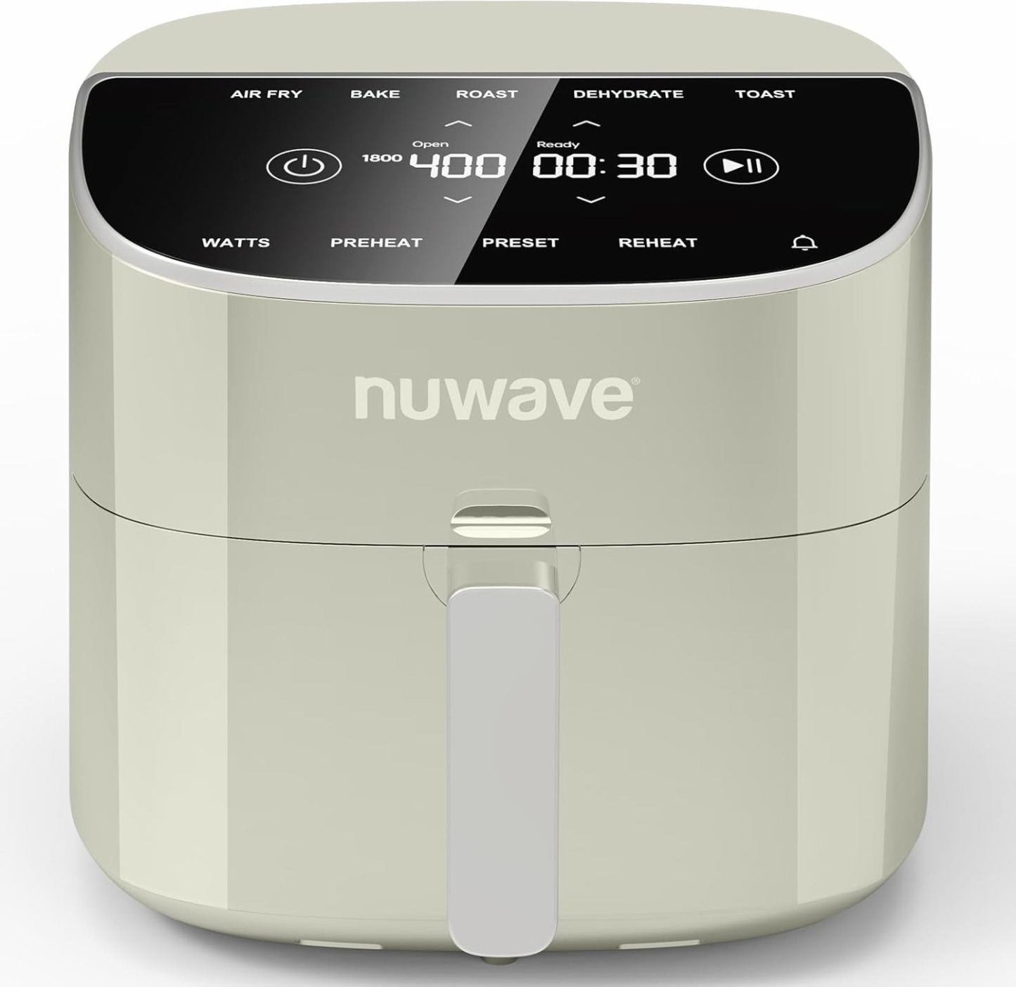 Nuwave Brio Plus 8 Qt Air Fryer, PFAS Free, New & Improved, Digital Touch Screen, Cool White Display, 50°F~400°F in Precise 5°, 5 Cook Functions, 100 Presets & 50 Memory, 3 Wattages 700, 1500, 1800