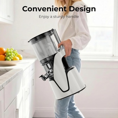 Juicer Machines, 3-in-1 Cold Press Juicer with 6.5" Extra Large Chute, 100oz Large Capacity, AC Motor, Makes Juice, Nut Milk & Sorbet, Bright White