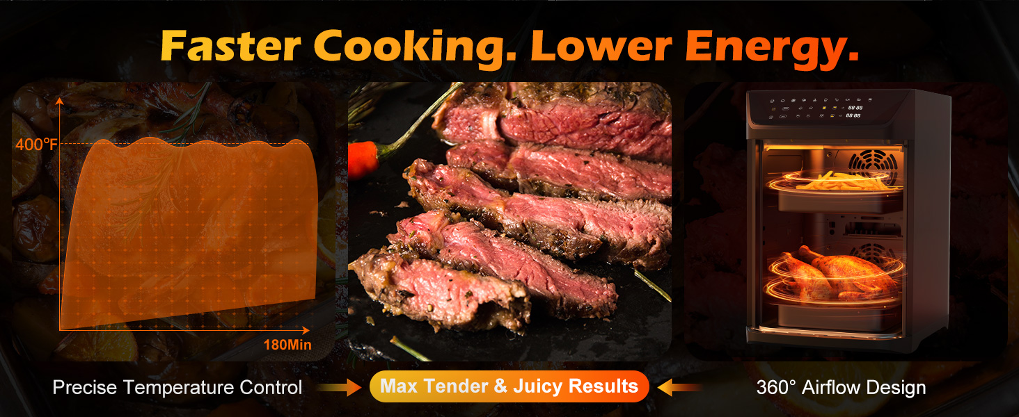 A dual-basket air fryer with a stacked design that cooks two foods at once