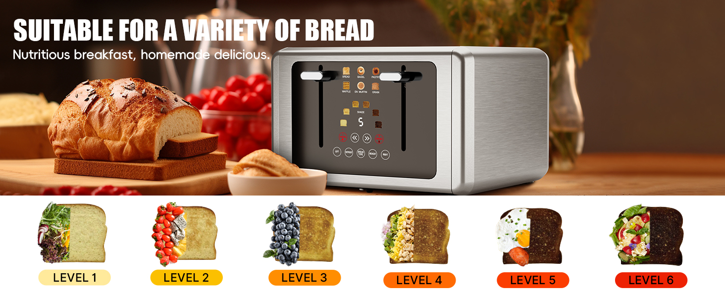 6 Shade Settings＆6 Bread Types