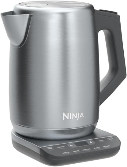 Ninja KT200 Precision Temperature Electric Kettle, 1500 watts, BPA Free, Stainless, 7-Cup Capacity, Hold Temp Setting, Silver