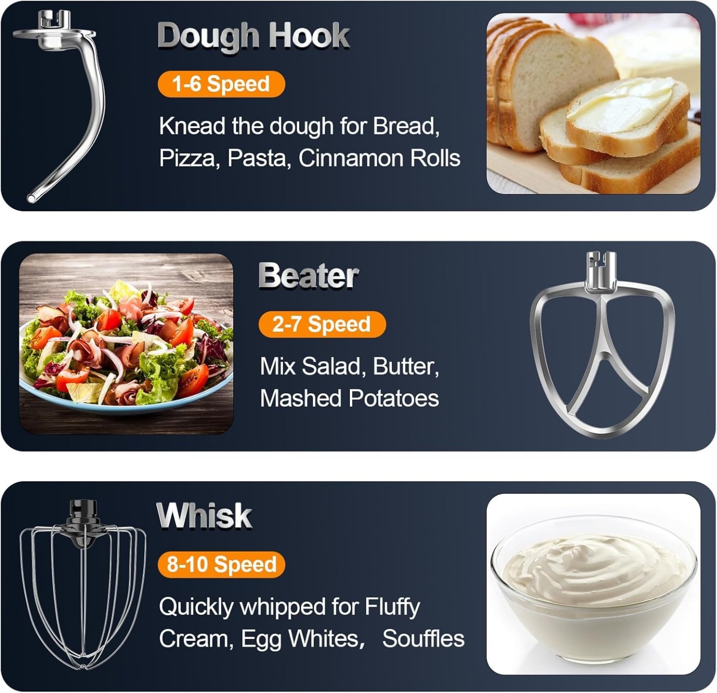 Stand Mixer, 6.5QT 10-Speed Tilt-Head Electric Stand Mixer, 3-In-1 Kitchen Mixer with Bowl, Dough Hook, Whisk and Beater, Food Mixer for Baking, Cake and Most Home Cooks, Pink