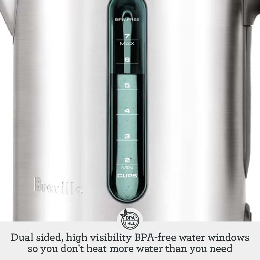 Breville BKE700BSS Soft Top Pure Hot Water Kettle, 7 Cup, Brushed Stainless Steel