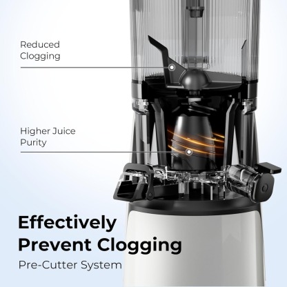 Juicer Machines, 3-in-1 Cold Press Juicer with 6.5" Extra Large Chute, 100oz Large Capacity, AC Motor, Makes Juice, Nut Milk & Sorbet, Bright White