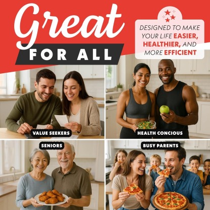 Gourmia French Door Air Fryer – 25 Qt Large Capacity Convection Oven, Fryforce 360°, Digital Display with 17 Cooking Presets, Bake, Toast, Roast, Dehydrate, Fits 12” Pizza