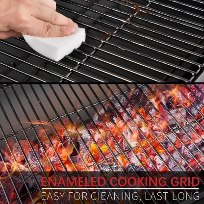 Barrel Charcoal Grill, Large Charcoal Grills with Side Shelf, Outdoor BBQ Grill,Perfect for Backyard Camping, Patio Parties, and Picnics