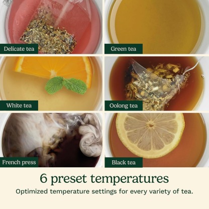 Cuisinart PerfecTemp 1.7-Liter Electric Kettle, Cordless Electric Tea Kettle, 1500W for Fast Heat-Up, 6 Preset Temperatures, 30-Minute Keep Warm, Stay Cool Nonslip Handle, CPK-17P1