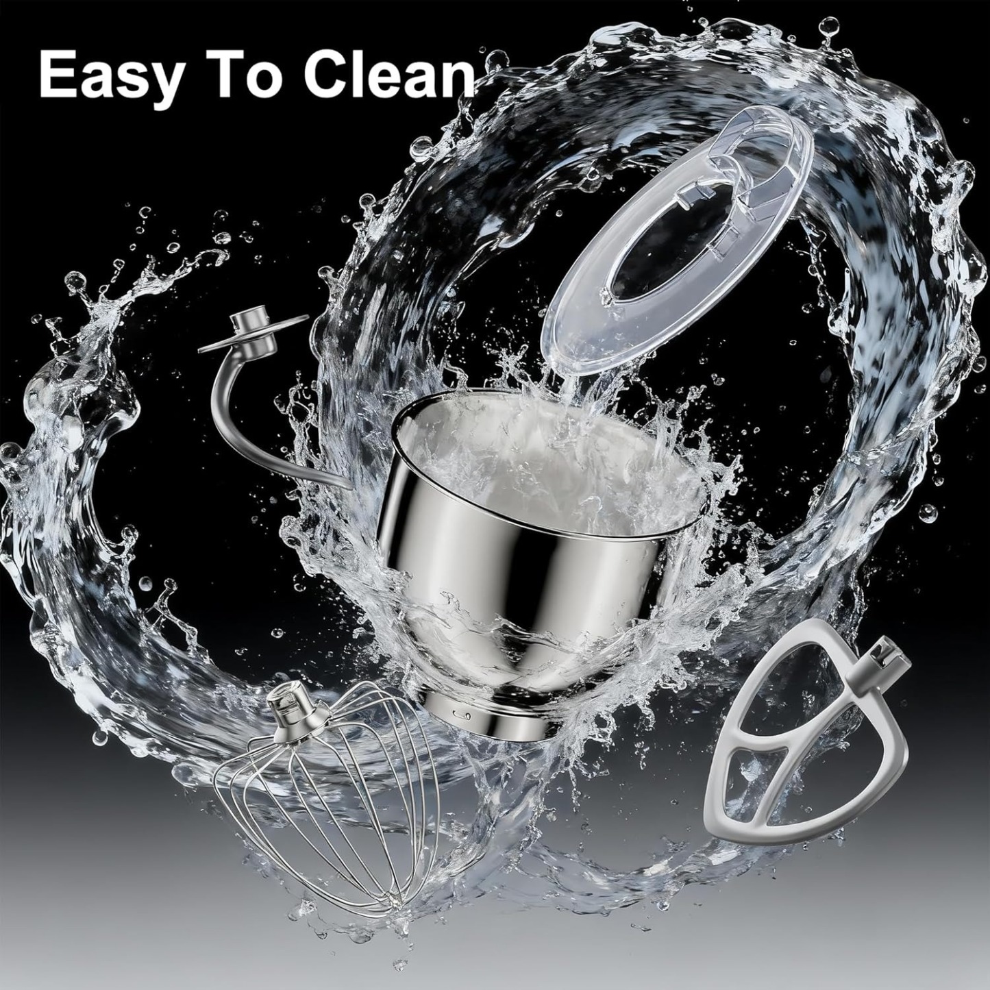 8.45 QT All Metal Stand Mixer,10 Speed Large Capacity Kitchen Mixer with Digital Timer & Tilt-Head, Electric Mixer with Whisk Dough Hook Mixing Beater for Baking,Cakes,Cookie,Bread,Salad(Silver)