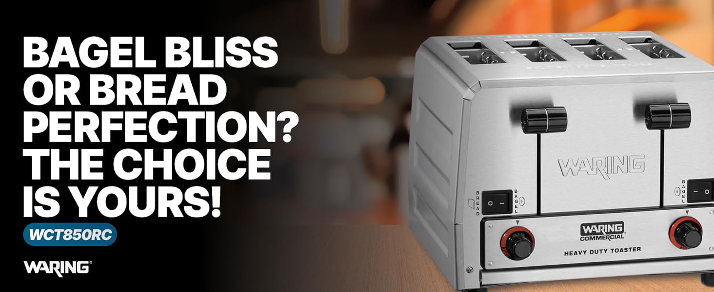 Waring Heavy-Duty 4-Slot Switchable Bread Bagel Toaster toast bread, Texas toast, frozen waffles